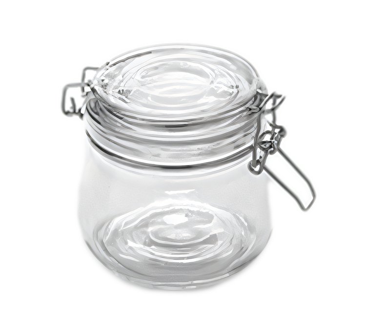 Product image #1 for American Metalcraft 16 oz. Clear Glass Mason Jar Condiment Jar with Hinged Lid