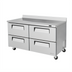 Thumbnail image #1 for Turbo Air Super Deluxe 60-1/4-Inch Two-Section Worktop Refrigerator with 4 Stainless Steel Drawers