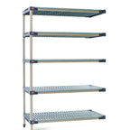 Thumbnail image #1 for Metro MetroMax 4 5AX557G4 Add-On Polymer Shelving Unit, 48"W x 24"D x 74"H, Blue, 5 Open-Grid Shelves