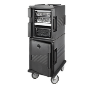 Cambro Ultra Camcart Heated Top Door Only 2-Compartment Front-Loading Food Pan Carrier, Granite Gray, 110V