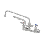Thumbnail image #1 for T&S Brass UltraRinse S-0231-U12-CR Wall-Mount Pre-Rinse Mixing Faucet, 8-Inch Centers, 12-Inch Swing Spout, 1.5 GPM Spray Arm