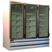 Howard-McCray 65 Cu. Ft. Three-Section Stainless Steel Bottom-Mount Glass Door Freezer Merchandiser