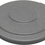 Thumbnail image #1 for CFS Brands Bronco 84103323 32-Gallon Round Trash Can Lid, Gray Plastic, Snap-Down Case of 4