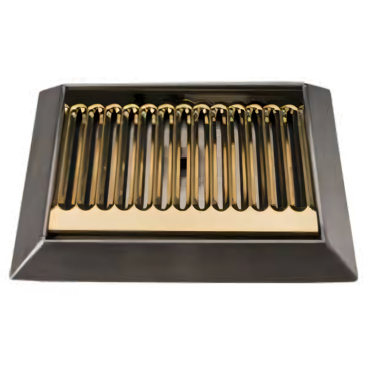 Product image #1 for Micro Matic Surface-Mount Stainless Steel Drip Tray Trough with Louvered PVD Brass Screen, 9 x 6-1/2 Inches