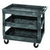 Thumbnail image #1 for Quantum Gray Polymer 3-Shelf Utility Cart with Push Handle