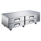 Thumbnail image #1 for U-STAR 84-Inch Refrigerated Chef Base with 4 Drawers, Stainless Steel, Side-Mounted Self-Contained Refrigeration