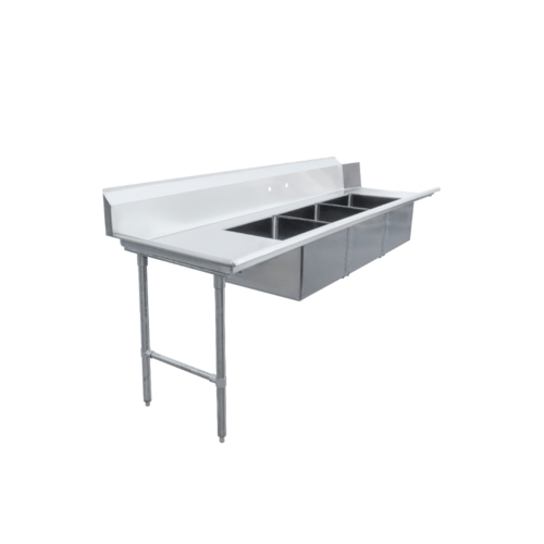 Product image #1 for Straight Soiled Dishtable with 3 Pre-Rinse Sinks, Left-to-Right Operation
