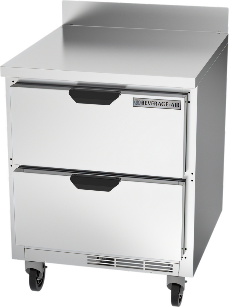 Product image #1 for Beverage-Air 27-Inch One-Section Worktop Refrigerator with 2 Drawers, 6.13 Cu. Ft.
