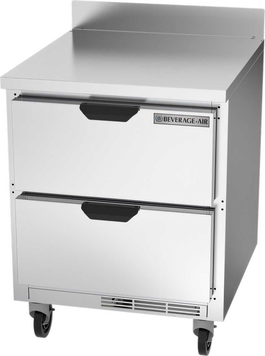 Product image #1 for Beverage-Air 27-Inch One-Section Worktop Refrigerator with 2 Drawers, 6.13 Cu. Ft.