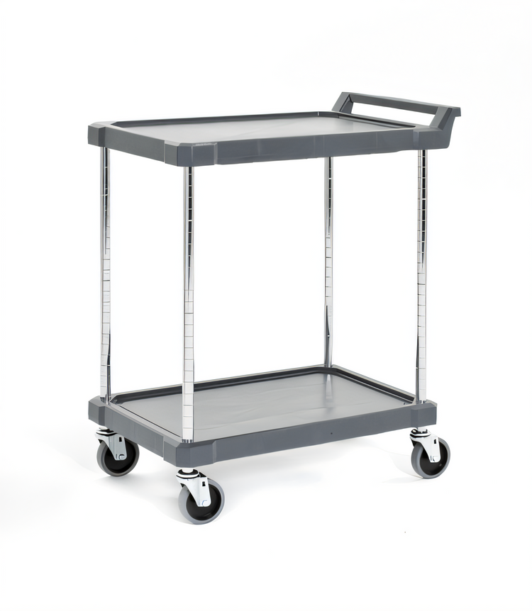 Product image #1 for Olympic J16UC2 2-Shelf Utility Bus Cart, Charcoal Gray