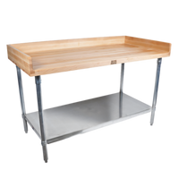 John Boos DSS06-X 48-Inch x 30-Inch Bakers' Top Work Table with 1-3/4-Inch Maple Top and Stainless Steel Undershelf