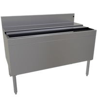 Glastender Extra Deep Stainless Steel Underbar Ice Bin with 10-Circuit Cold Plate, 48 Inch W x 24 Inch D, 235 lb. Ice Capacity