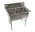 Thumbnail image #1 for Economy Two-Compartment 18-Gauge 304 Stainless Steel Sink with 9-Inch Backsplash