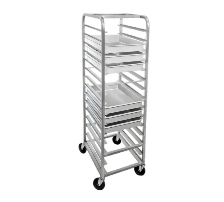 Product image #1 for Channel Manufacturing RB47A Counter-Height Aluminum End-Load Pizza Pan / Dough Box Rack, 7-Pan Capacity