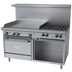 Thumbnail image #1 for Garland G Starfire Pro 60-Inch Gas Restaurant Range with 4 Open Burners, 36-Inch Griddle, Convection Oven, and Storage Base