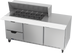 Thumbnail image #1 for Beverage-Air 72-Inch Three-Section Mega Top Refrigerated Prep Table with 18-Pan Top, 2 Doors, and 2 Drawers