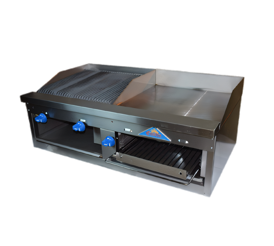 Product image #1 for Comstock-Castle FHP48-2RB-24B 48-Inch Countertop Gas Char-Broiler/Griddle-Cheesemelter