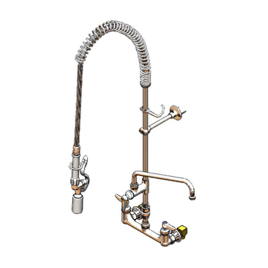 Product image #1 for EasyInstall 8-Inch Center Wall Mount Pre-Rinse Unit with Add-On Faucet, 12-Inch Swing Nozzle, and Vacuum Breaker