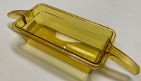 Cambro H-Pan High Heat 1/3 Size Amber Plastic Hot Food Pan, 4 Inch Deep