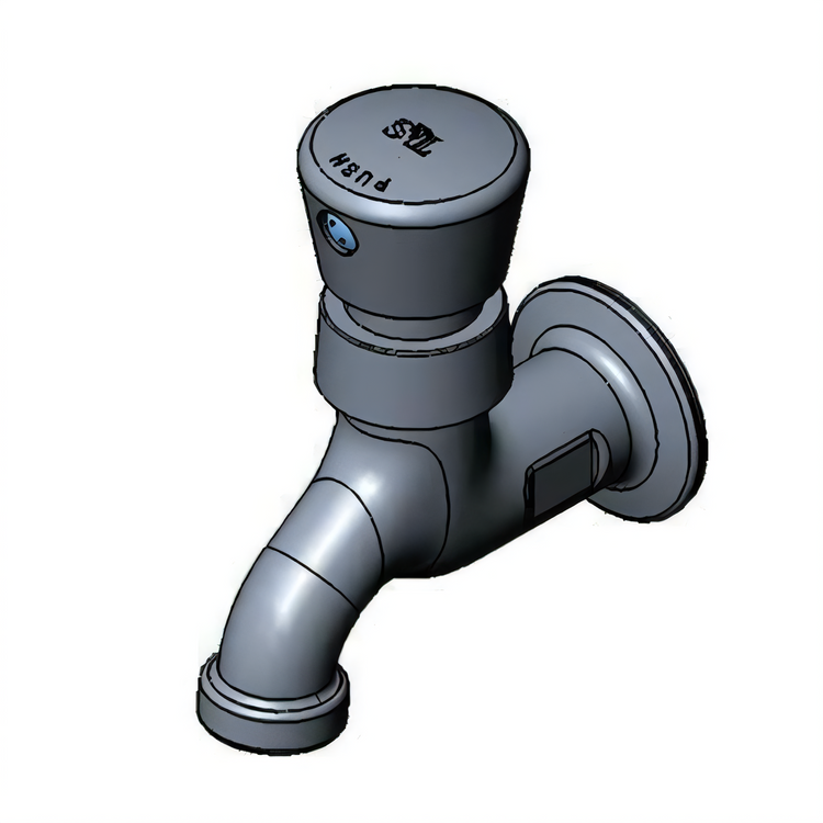 Product image #1 for T&S Brass Wall-Mount Single-Temperature Single Sink Faucet with Push Button Metering Cartridge