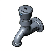 T&S Brass Wall-Mount Single-Temperature Single Sink Faucet with Push Button Metering Cartridge