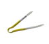 Thumbnail image #1 for 12-Inch One-Piece Heavy-Duty Stainless Steel Scalloped Edge Utility Tongs with Yellow Poly-Coated Handle