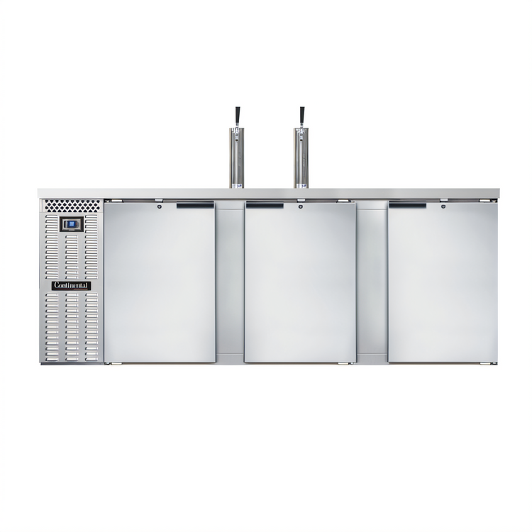 Product image #1 for Continental Refrigerator KC90SNSS 90" Shallow Depth 3-Door Draft Beer Keg Cooler