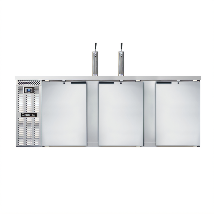 Product image #1 for Continental Refrigerator KC90SNSS 90" Shallow Depth 3-Door Draft Beer Keg Cooler