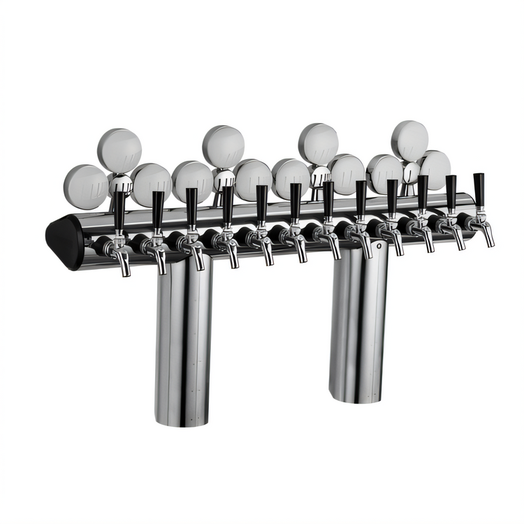 Product image #1 for Perlick 10-Faucet Illuminated Winged Bridge Draft Tower, Countertop, Polished Chrome, Glycol-Cooled