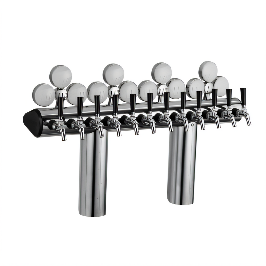 Product image #1 for Perlick 10-Faucet Illuminated Winged Bridge Draft Tower, Countertop, Polished Chrome, Glycol-Cooled