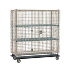 Thumbnail image #1 for Metro MetroMax Q MQSEC56LE-2MQ Mobile Wire Security Cage with 2 Intermediate Shelves and Dolly, 63-1/8 W x 28-1/16 D x 68-1/2 H