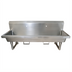 Thumbnail image #1 for BK Resources Two Station Wall Mounted 304 Stainless Steel Hand Wash Sink, 60 Inch Wide