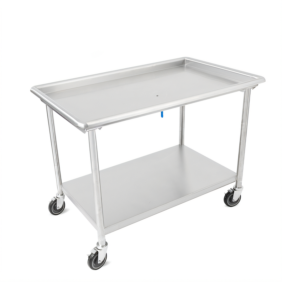 Product image #1 for John Boos 60-7/8 Inch x 30-3/8 Inch Stainless Steel Sorting Table with 2-1/4 Inch Raised Edge, Undershelf, and Locking Casters