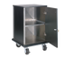 Thumbnail image #1 for 24-1/2 Inch Wide Portable Cash Register Stand with Locking Door, Mid-Shelf, and Casters