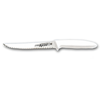Advantage Series 6-Inch Serrated Utility/Slicer Knife with White Polypropylene Handle