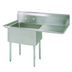 Thumbnail image #1 for BK Resources Economy 1-Compartment Stainless Steel Sink with Right Drainboard, 38-1/2 Inch Wide