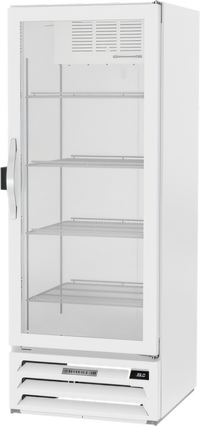 Beverage-Air MarketMax 12.06 Cu. Ft. White One-Section Reach-In Glass Door Refrigerated Merchandiser with Electronic Lock