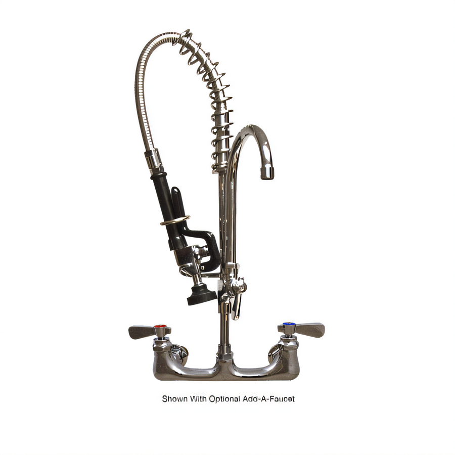 Product image #1 for BK Resources OptiFlow Mini Pre-Rinse Faucet, 8-Inch On-Center Splash/Wall Mount