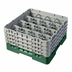 Thumbnail image #2 for Cambro Camrack® Full Size 16-Compartment Glass Rack with 4 Soft Gray Extenders, Sherwood Green