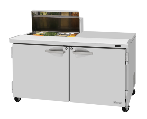 Product image #1 for Turbo Air PRO Series 60-Inch Two-Section Sandwich/Salad Prep Table with Work Station, 8-Pan Top, and Rear-Mount Self-Contained Refrigeration