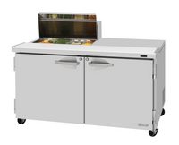 Turbo Air PRO Series 60-Inch Two-Section Sandwich/Salad Prep Table with Work Station, 8-Pan Top, and Rear-Mount Self-Contained Refrigeration