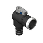 Thumbnail image #1 for Everpure ShurFlo 94-471-01 Quick-Connect Ball Valve Set, 1/2" NPT Female with Stainless Steel Ring, 90° Shutoff, Grey and Blue Handles