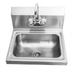 Thumbnail image #1 for Wall-Mounted Open-Sided Stainless Steel Hand Sink with 9 x 9 x 4-1/2 Inch Bowl and Faucet