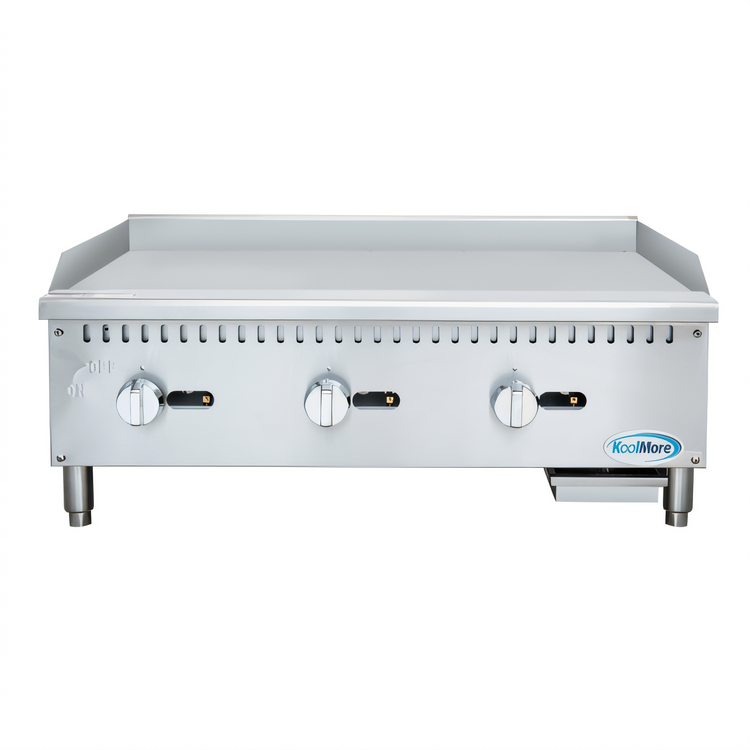 Product image #1 for KoolMore 36-Inch 3-Burner Natural Gas Commercial Griddle, 90,000 BTU