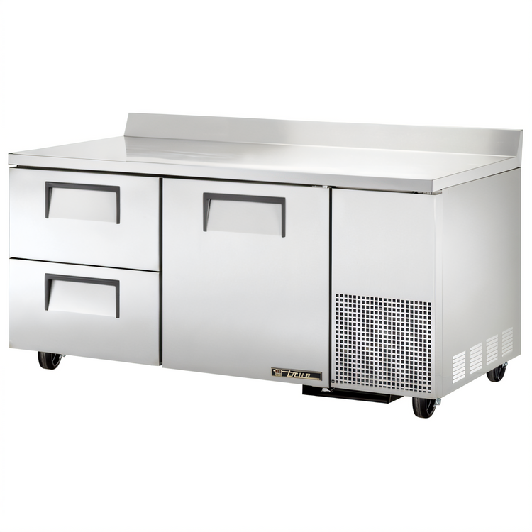 Product image #1 for True TWT-67D-2-HC 67-Inch Deep Work Top Refrigerator with 1 Door and 2 Drawers