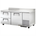Thumbnail image #1 for True TWT-67D-2-HC 67-Inch Deep Work Top Refrigerator with 1 Door and 2 Drawers