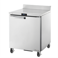 True SPEC Series 27-Inch Worktop Freezer, One Section, Stainless Steel Door, Rear-Mounted Self-Contained, -10°F