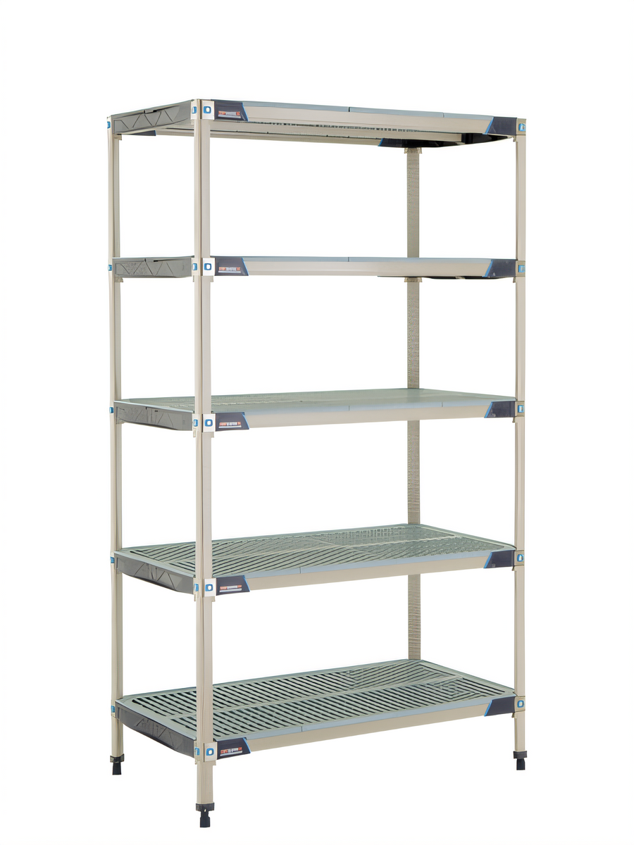 Product image #1 for MetroMax i 5-Tier Open Grid Polymer Starter Shelving Unit, 42W x 24D x 74H, Blue