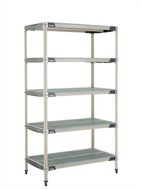 MetroMax i 5-Tier Open Grid Polymer Starter Shelving Unit, 42W x 24D x 74H, Blue