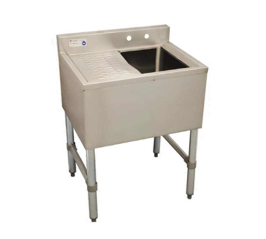 Product image #1 for Serv-Ware 24-Inch 1-Bowl Left-Drainboard Stainless Steel Bar Sink with Backsplash